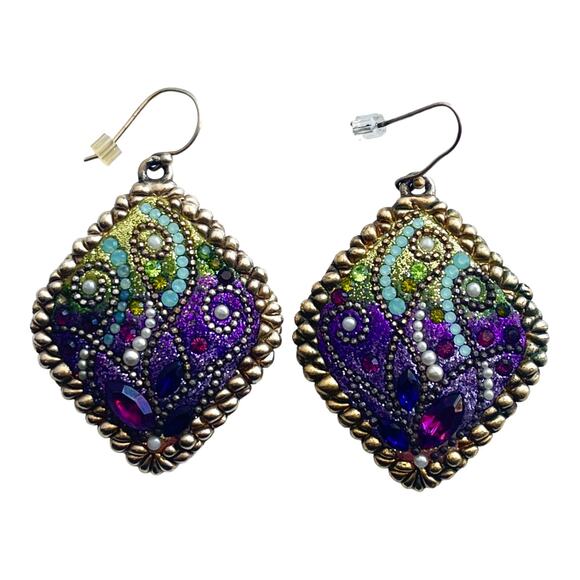 Daniel Swarovski Paris Couture EARRINGS Dangle Drop Multi Crystal Pearl DS 925 - Picture 4 of 5